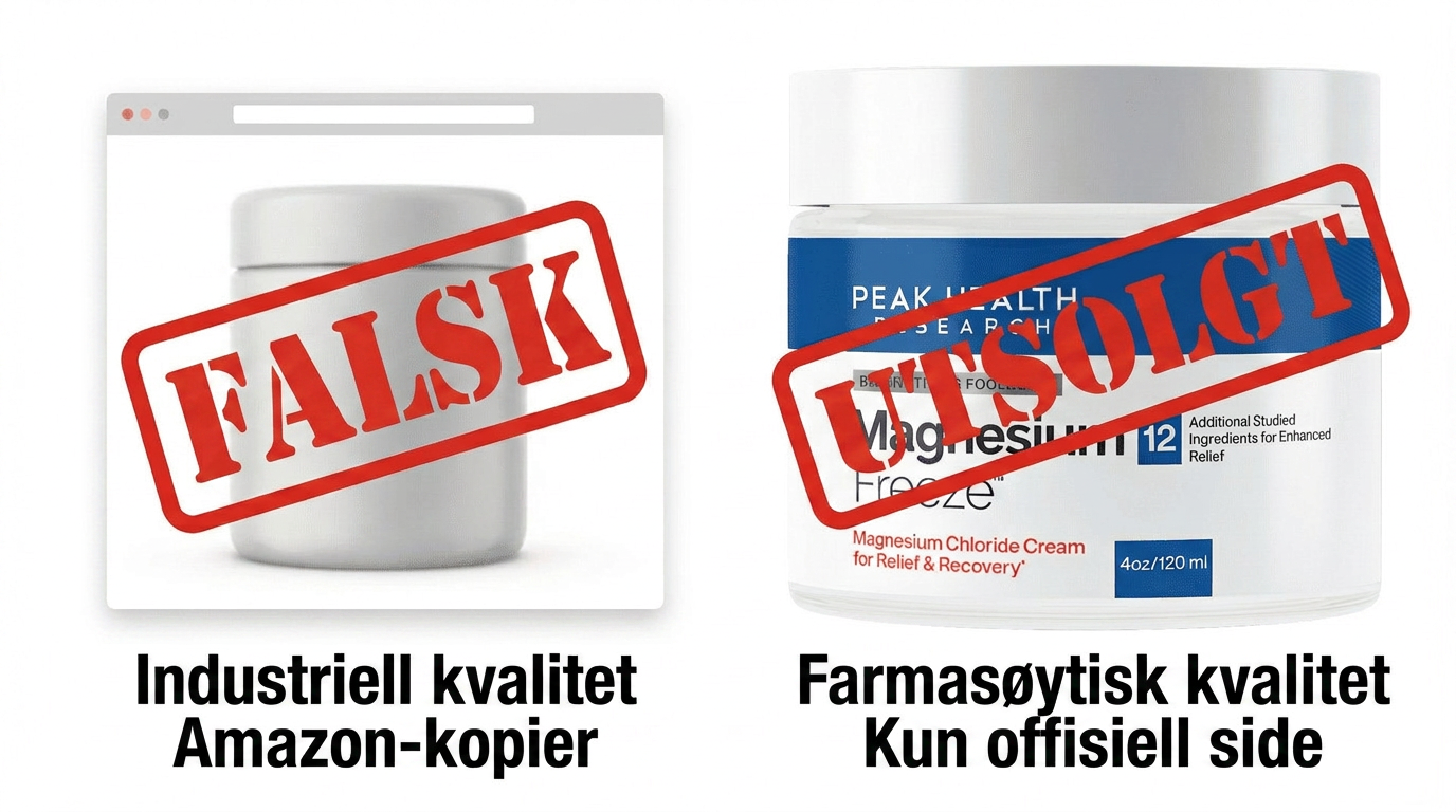 Ekte Magnesium Freeze fra offisiell nettside kontra falske kopier
